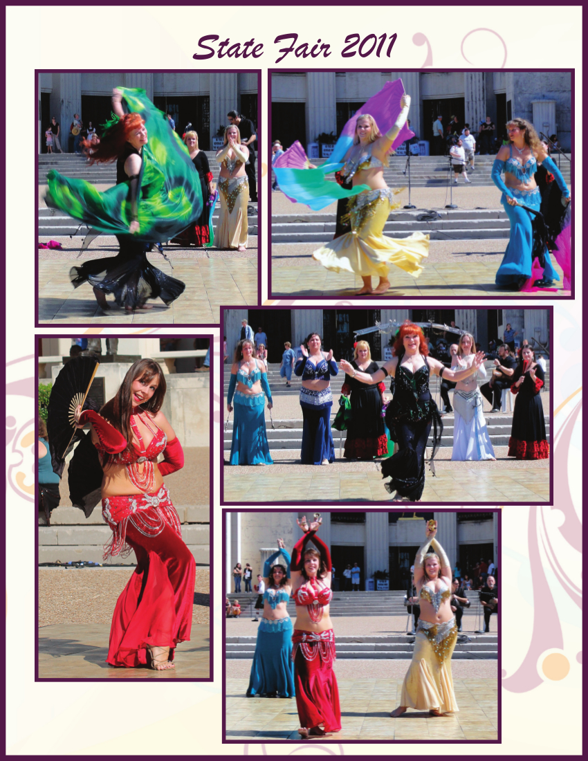 a collage page of dancers  and drummers performing at The State Fair of Texas in 2011